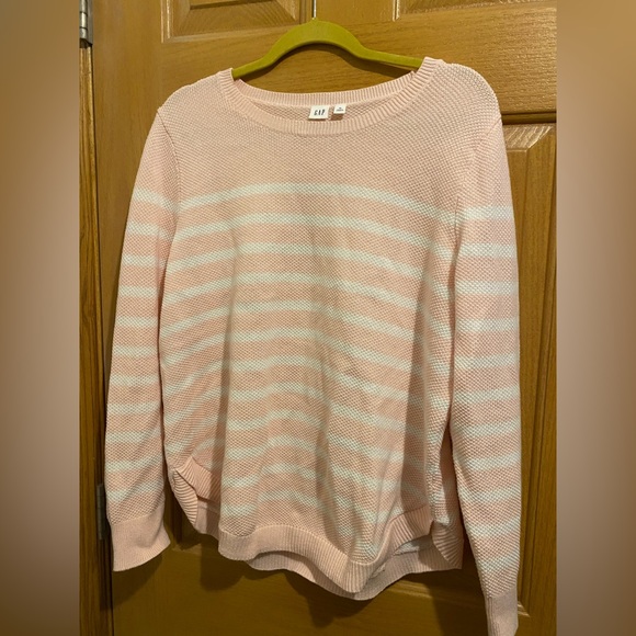 GAP Sweaters - GAP Soft Pink and White Striped Sweater